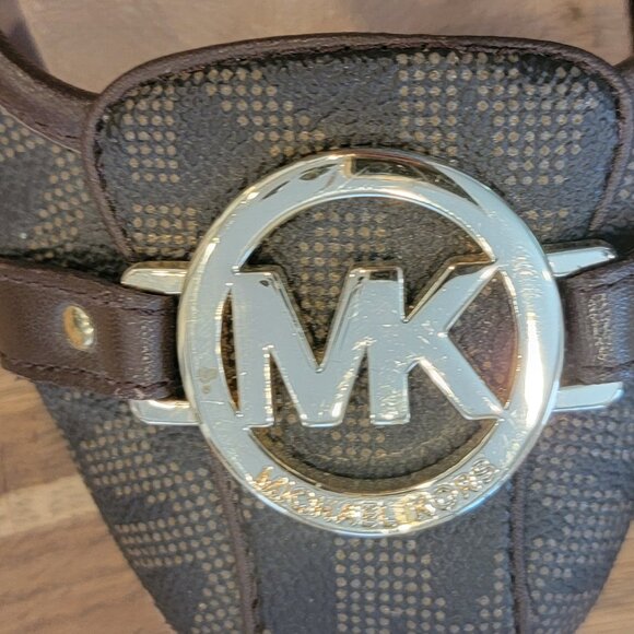 MK Michael Kors Fulton Moccasin Brown Monogram Flat Slip On Shoes - Picture 2 of 16